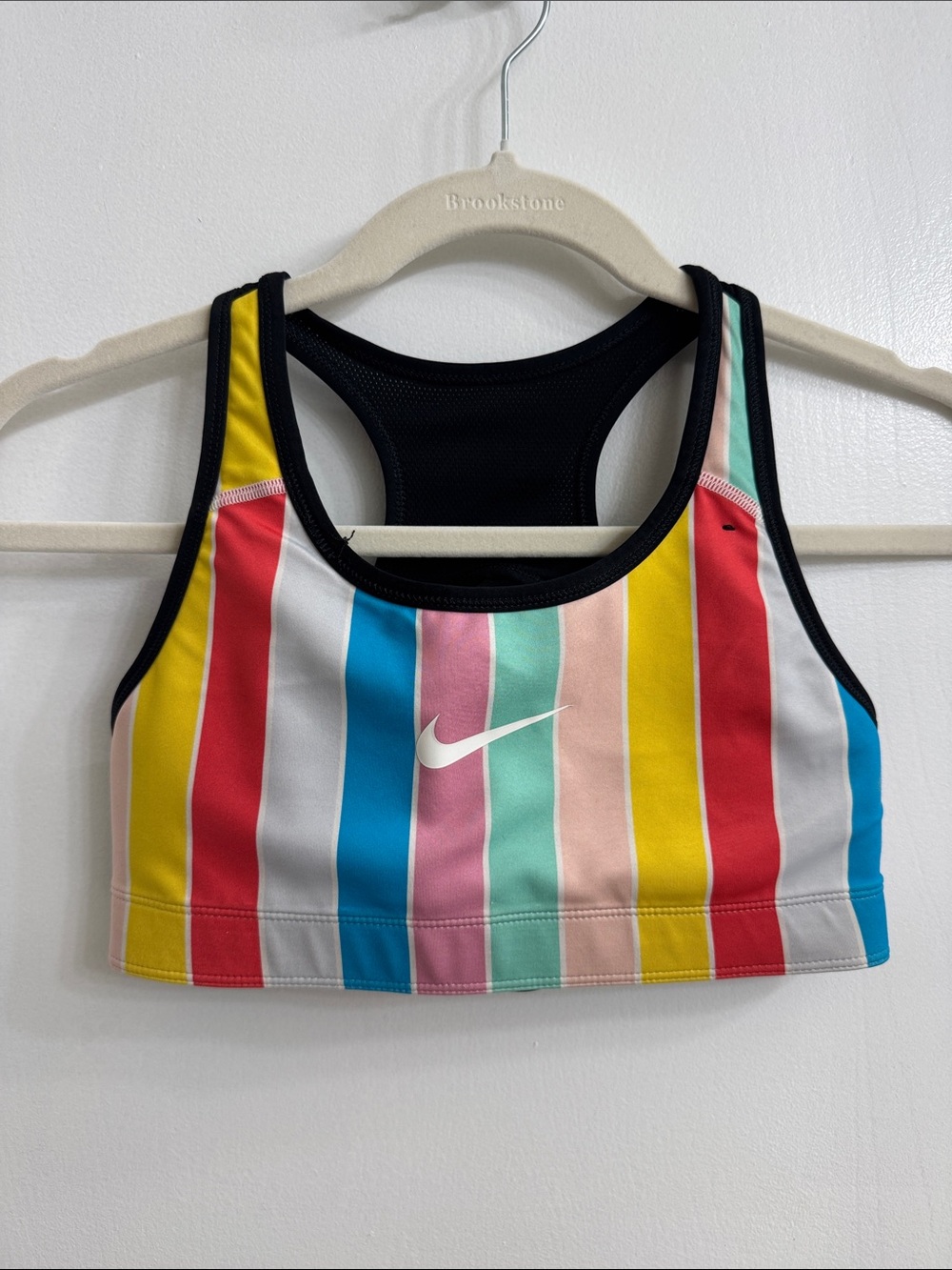 Nike Girls' Multicolor Vertical Stripe Reversible Sports Bra